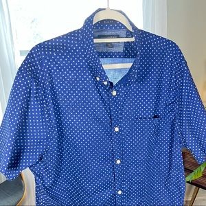Navy Banana Republic Short Sleeve Slim Fit Button Down